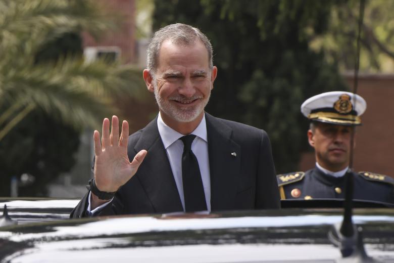 Spanish King Felipe VI and Queen Letizia with Queen Sofia ttending book tribute to Pope Francisco in Madrid on Tuesday, 22 April 2025.