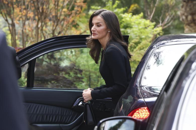 Spanish King Felipe VI and Queen Letizia with Queen Sofia ttending book tribute to Pope Francisco in Madrid on Tuesday, 22 April 2025.