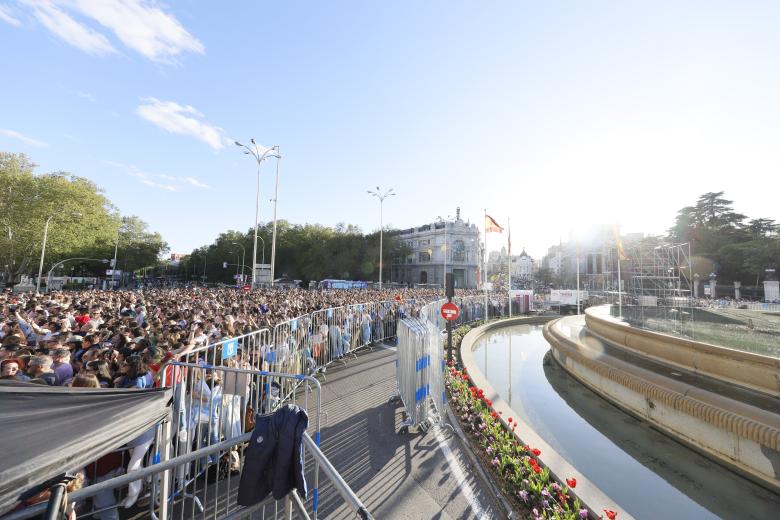 Así luce la Plaza de Cibeles durante los conciertos de la III Fiesta de la Resurrección