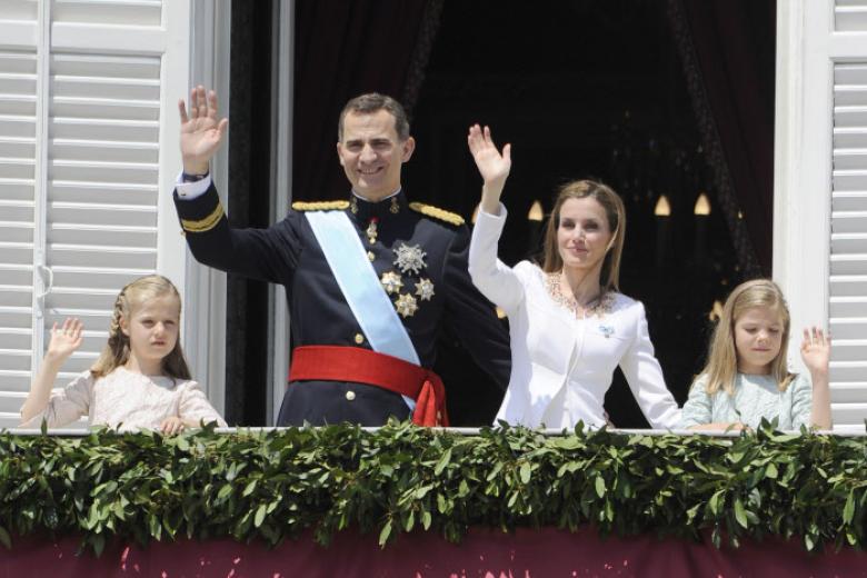 Prince of Asturias Felipe de Borbon and her daughters the Princesses Leonor and Sofia.
Monday 16/06/2014
Madrid