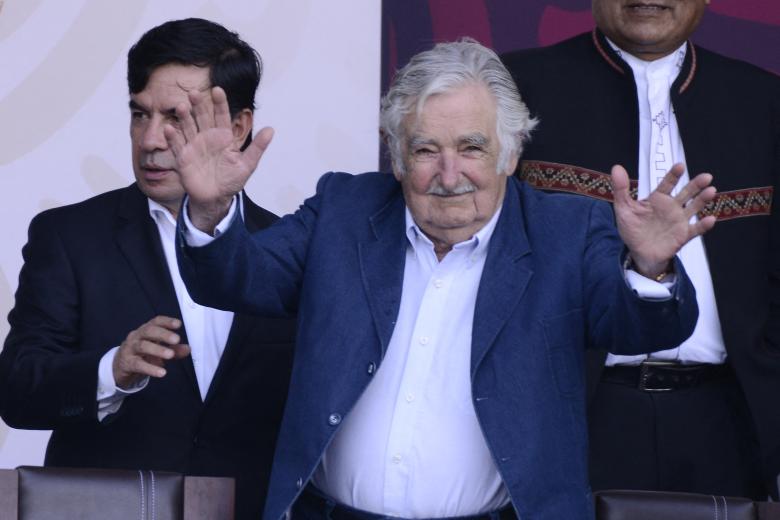 Uruguayan ex-president Jose Mujica during a ceremony receives the Honoris Causa Doctorate award at Universidad Ibero on December 2, 2019 in Mexico City, Mexico (Photo by Eyepix/NurPhoto) (Photo by Eyepix / NurPhoto / NurPhoto via AFP)