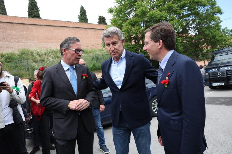 Almeida y Feijóo en la misa de San Isidro