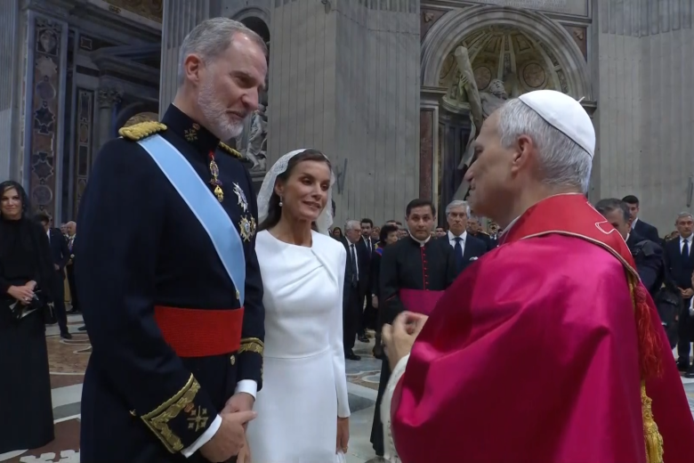 El saludo de los Reyes al Papa León XIV