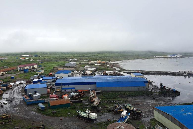 Esta fotografía, publicada por el Gobierno de la Región de Sajalín el 30 de julio de 2025, muestra el tsunami que azotó Severo-Kurilsk, en la isla de Paramushir, en las islas Kuriles del norte de Rusia