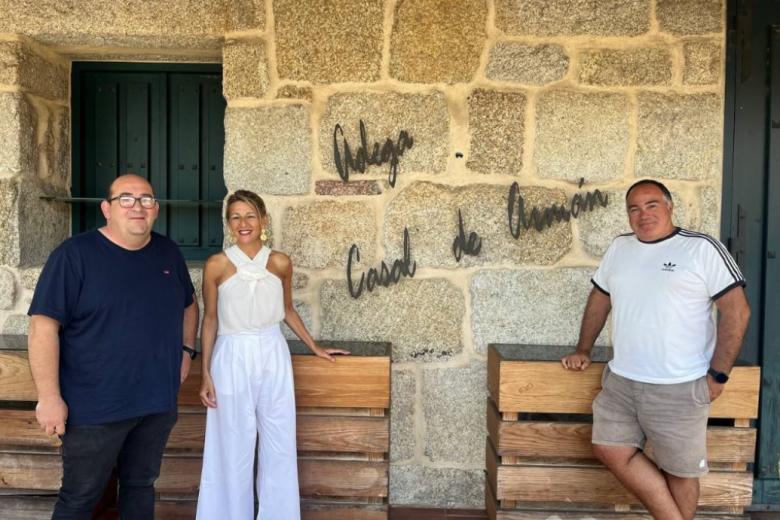 Yolanda Díaz, en la bodega