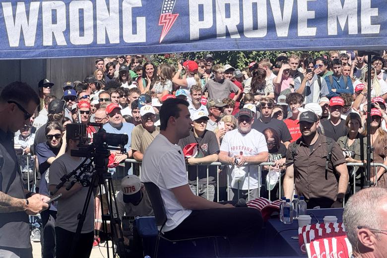 Charlie Kirk, momentos antes de ser asesinado