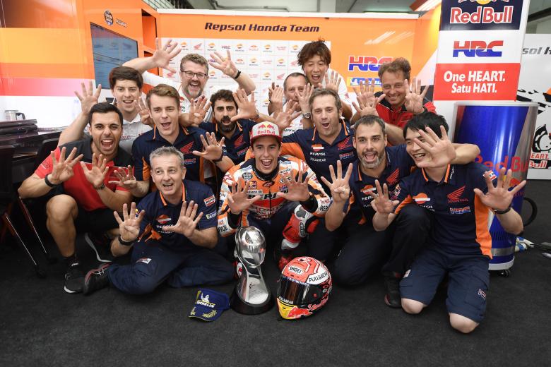 2018 fue también un año especial para Marc Márquez y celebró su quinto título en la categoría reina