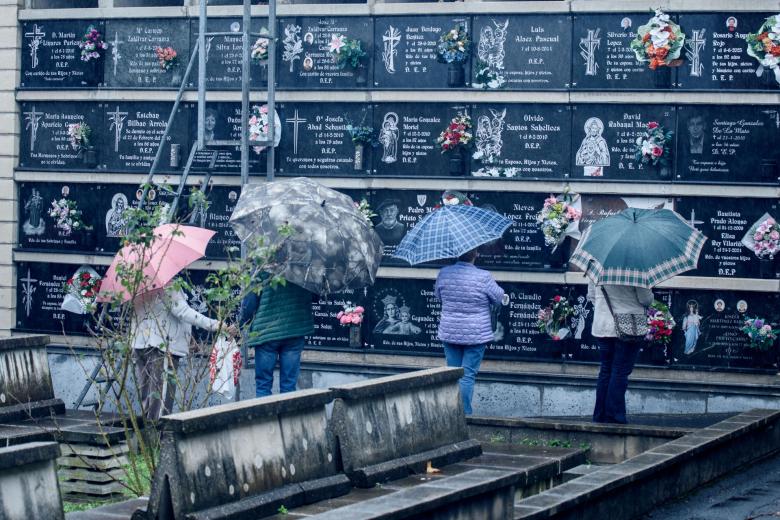 Vista del cementerio de Baracaldo este sábado, día de Todos los Santos