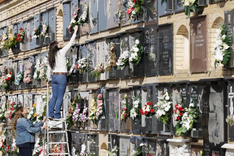 Vista del cementerio de Catarroja (Valencia), uno de los pueblos afectados por la dana