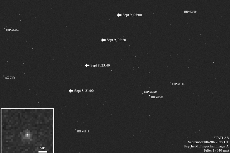 Imagen del cometa localizado en el cielo por los telescopios