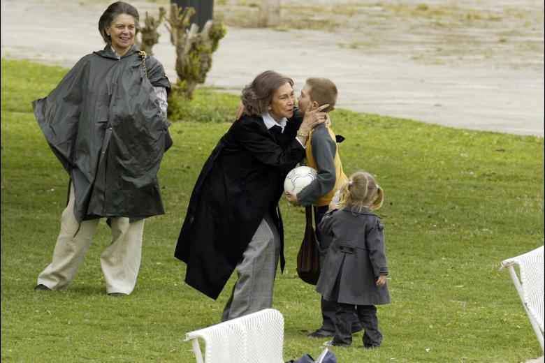 Irene de Grecia, la Reina Sofía y sus nietos Juan Valentín e Irene Urdangarin en Mallorca