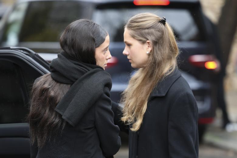 Queen Letizia, Pricess Leonor de Borbon and Infanta Sofia de Borbon during burial of Irene of Greece in Madrid on Saturday, 17 January 2026.
