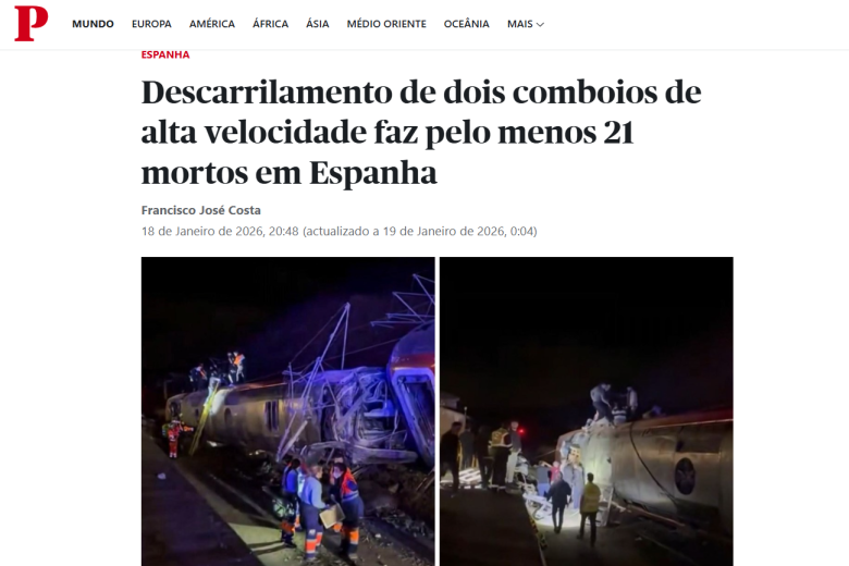 Esta noticia del diario portugués 'Publico' incluía una infografía aérea del lugar donde ha ocurrido el suceso.