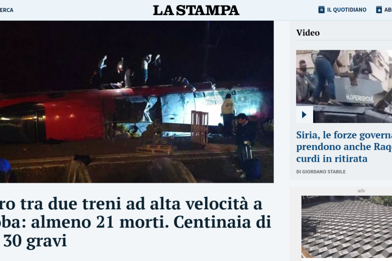 La prensa de Italia, de donde es originaria la empresa Iryo, también ha puesto mucha atención a la colisión. Ellos recogen el testimonio de la madre de una superviviente: "Mi hija me llamó a las 19:45, llorando y angustiada, diciendo que el tren había descarrilado. No había cobertura en ese momento. Vine aquí, a la estación, directamente a Renfe. No sabían nada. Llamaron al 112 y dijeron que había habido un accidente. Empezaron a llamar al maquinista y a los inspectores, pero nadie contestó. Lo que me impactó fue que cerraron la oficina y se fueron, dejándonos aquí sin noticias. Me pareció una locura".