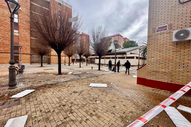 Parroquia Virgen del Camino, con el techo arrancado