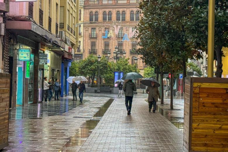 El centro estaba casi tan desierto por la tarde que por la manñana del este miércoles