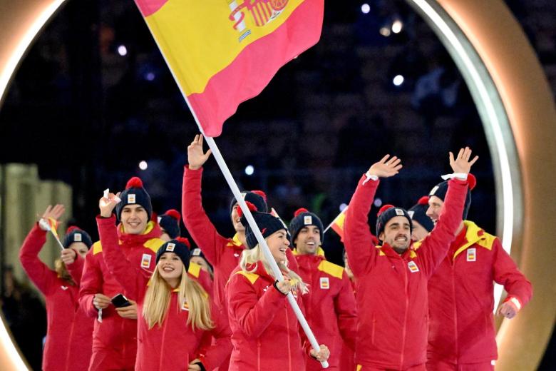 La delegación española llega a la ceremonia de apertura de los Juegos Olímpicos de Invierno Milano Cortina 2026