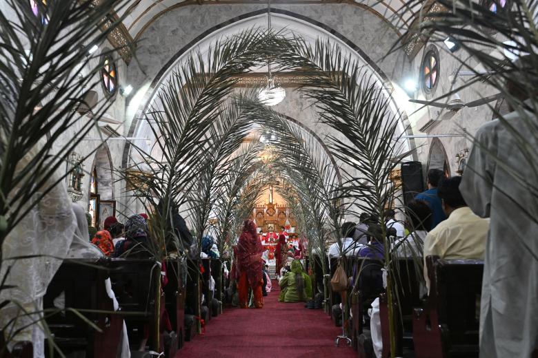 Celebración del Domingo de Ramos en la iglesia de San Antonio de Lahore, en Pakistán