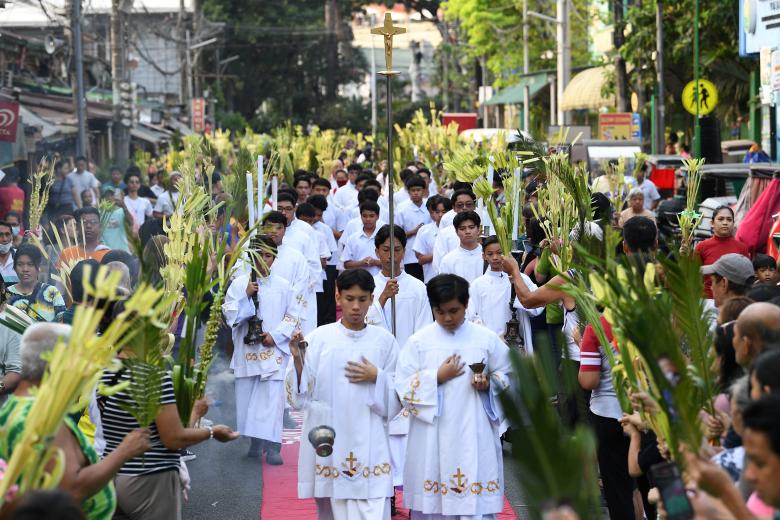 Celebración del Domingo de Ramos en Manila, Filipinas