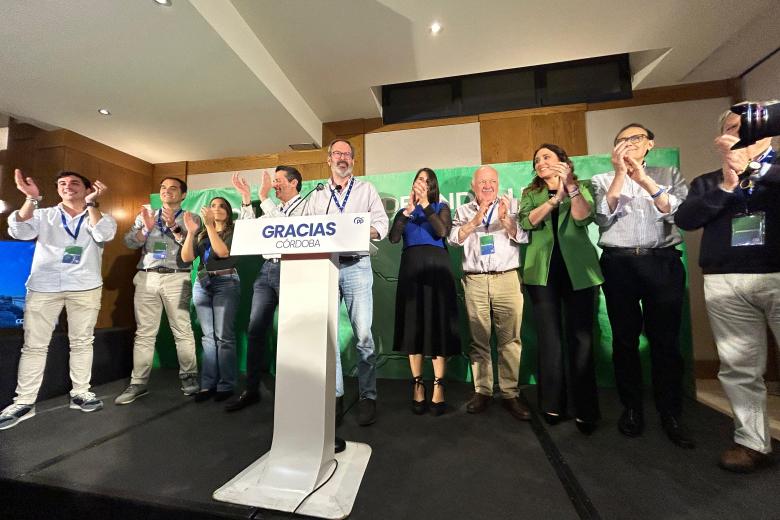 Ambiente en el cuartel electoral del PP en Córdoba en las elecciones andaluzas de 2016