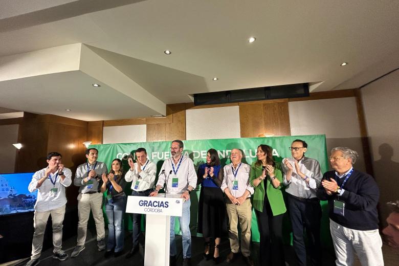 Ambiente en el cuartel electoral del PP en Córdoba en las elecciones andaluzas de 2016
