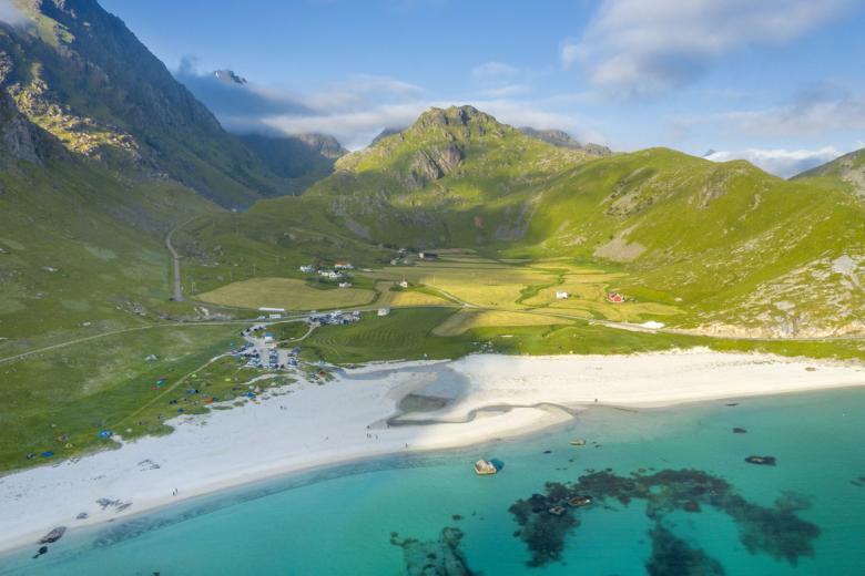 Haukland Beach, Noruega