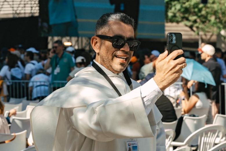 El sacerdote e influencer fray Marcos, durante la Vigilia