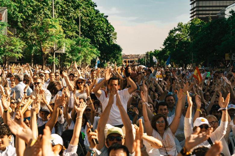El sacerdote e influencer fray Marcos, durante la Vigilia