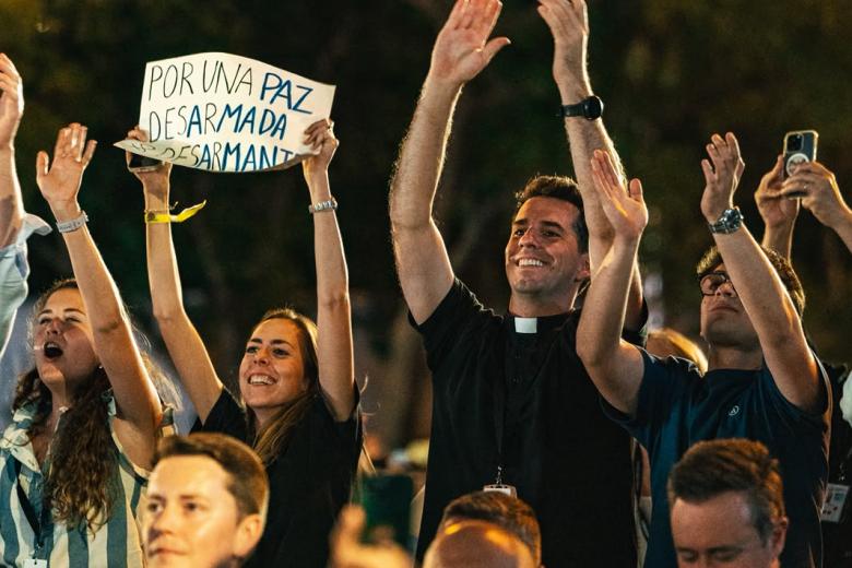 El sacerdote e influencer fray Marcos, durante la Vigilia