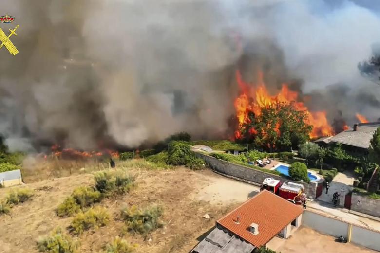 Evolución del incendio en el suroeste de la Comunidad de Madrid