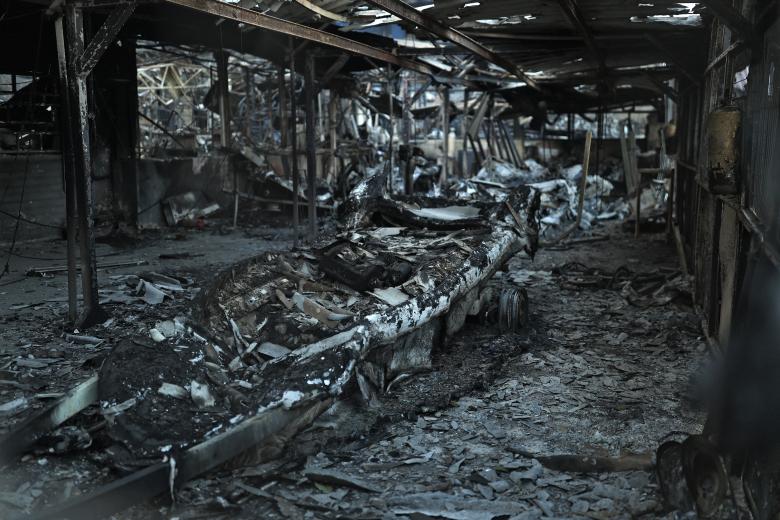 Imágenes de los estragos del fuego a su paso por el Pantano de San Juan