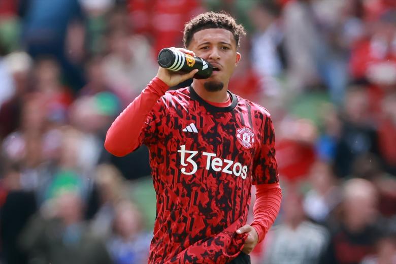 (Foto de ARCHIVO)
FILED - 10 June 2026, Ireland, Dublin: FILE PHOTO - Manchester United's Jadon Sancho warming up ahead of the pre-season friendly soccer match between Manchester United and Athletic Bilbao at the Aviva Stadium. Photo: Liam Mcburney/PA Wire/dpa

10/6/2026 ONLY FOR USE IN SPAIN