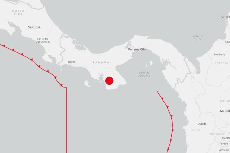 Terremoto magnitud 7,6 en el centro-sur de Panamá.