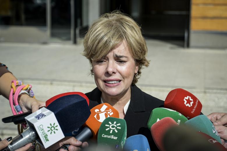 Soraya Saez de Santamaria during burial of Fatima Bañez in Huelva on Friday, 30 October 2026.