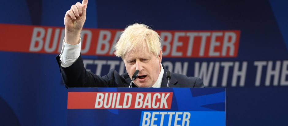 Boris Johnson en la conferencia del Partido Conservador