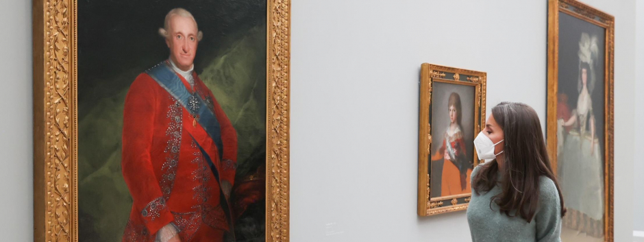 La Reina en el acto de inauguración de la exposición de Goya en Suiza