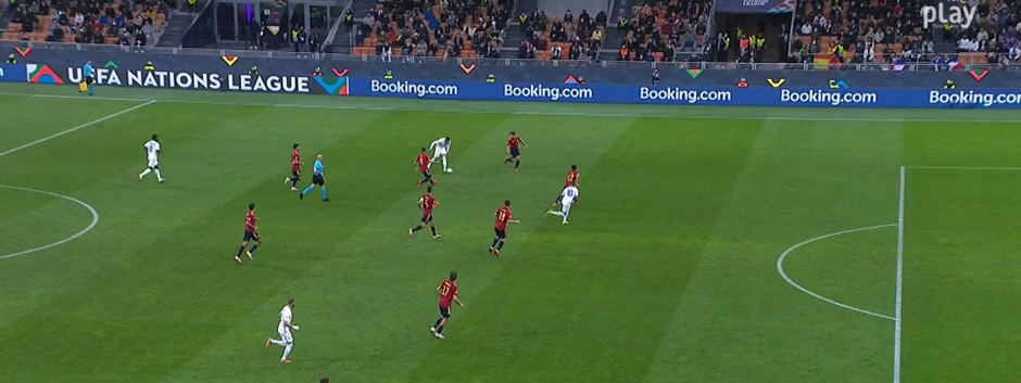Repetición de la posición de Mbappé antes de marcar el 1-2