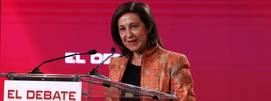 La ministra de Defensa, Margarita Robles, durante la presentación de El Debate