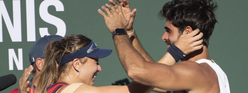 Juan Betancourt felicita a Paula Badosa tras la victoria en Indian Wells