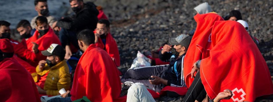 Inmigrantes, a su llegada a la costa norte de Lanzarote