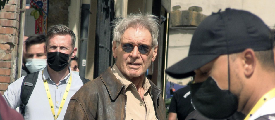 Harrison Ford, en el rodaje en Sicilia de Indiana Jones 5