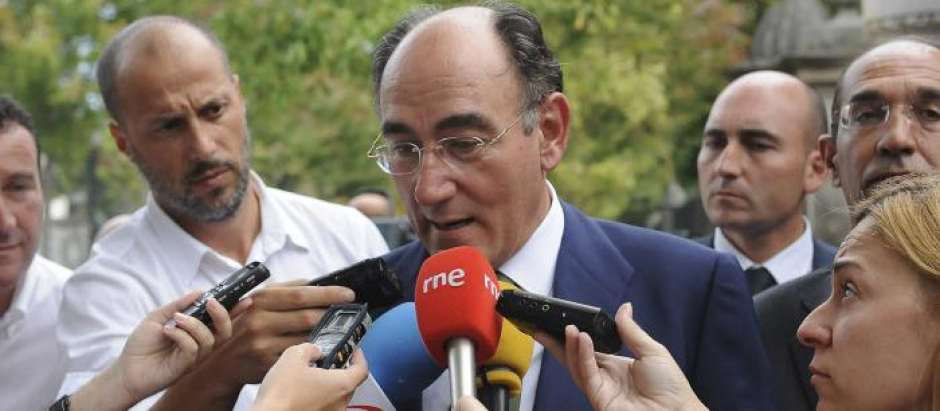 El presidente de Iberdrola, Ignacio Sánchez Galán, atiende a los medios (2014)