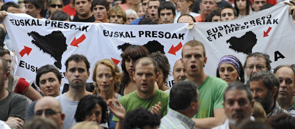 Una manifestación a favor de los presos de ETA
