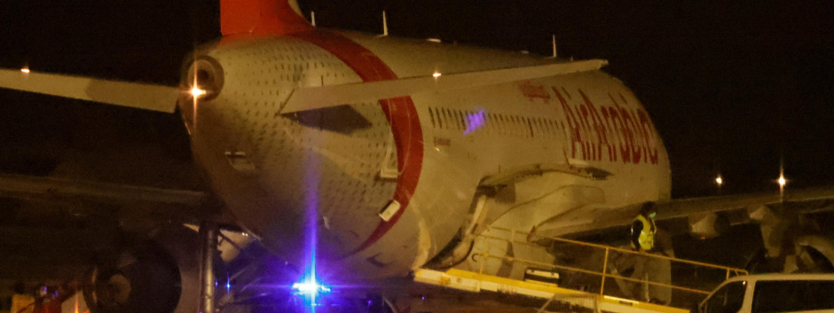 Avión de Air Arabia (Maroc) aterrizado este viernes en el aeropuerto de Palma (Mallorca)