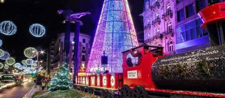 Luces de Navidad en la ciudad de Vigo