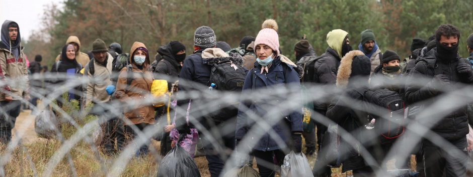 Inmigrantes en la frontera entre Bielorrusia y Polonia