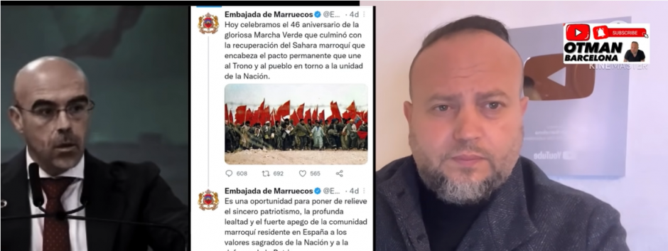 Captura del vídeo del youtuber 'Otman Barcelona' en el que aparece Jorge Buxadé (Vox)