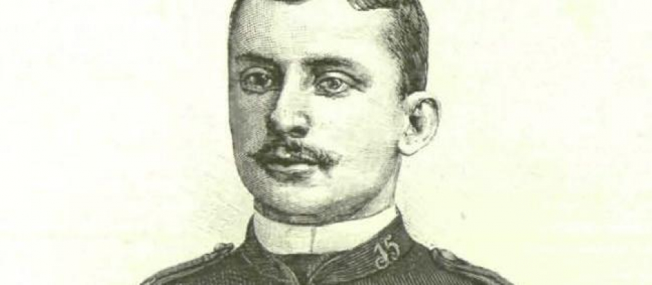 Retrato del joven teniente Primo de Rivera publicado en La Ilustración Española y Americana