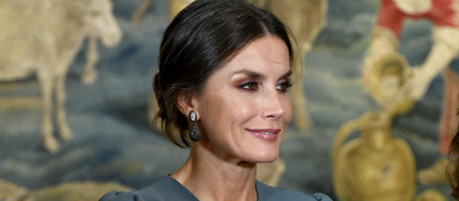 Queen Letizia of Spain at a reception at the at the residence of the Ambassador of Spain in Stockholm, Sweden November 25, 2021.