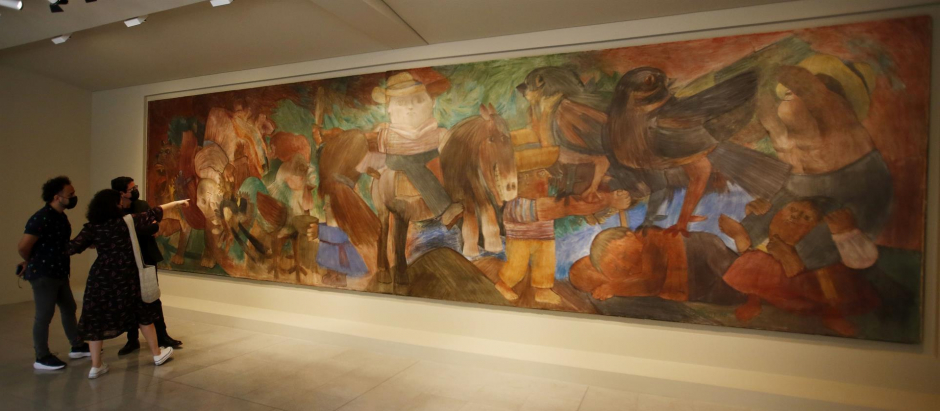 'Escena con Jinete', mural de Botero en el Museo de Antioquia en Medellín (Colombia)